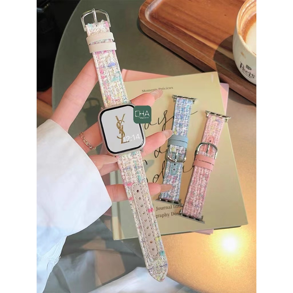 ผ้า สายนาฬิกาข้อมือหนัง PU ขนาดเล็ก สําหรับApple Watch Series11 10 9 8 7 6 SE 5 4 3 2 1 สําหรับ iWatch 42/44/45/46/49mm