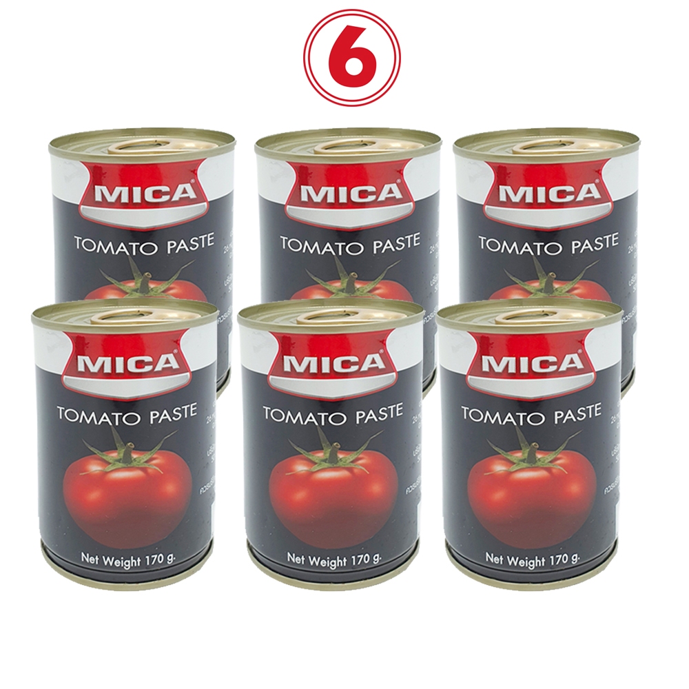 ไมก้า ซอสมะเขือเทศเข้มข้น 170 ก. x 6 จัดส่งที่รวดเร็ว Mica Tomato Paste