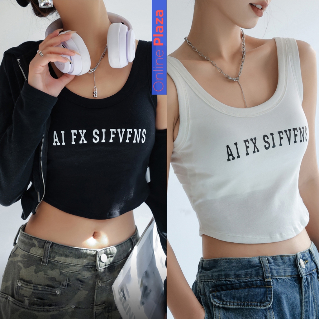 Molly กล้ามครอป เอวโค้ง แต่งข้อความ Cropped muscles, curved waist, text written