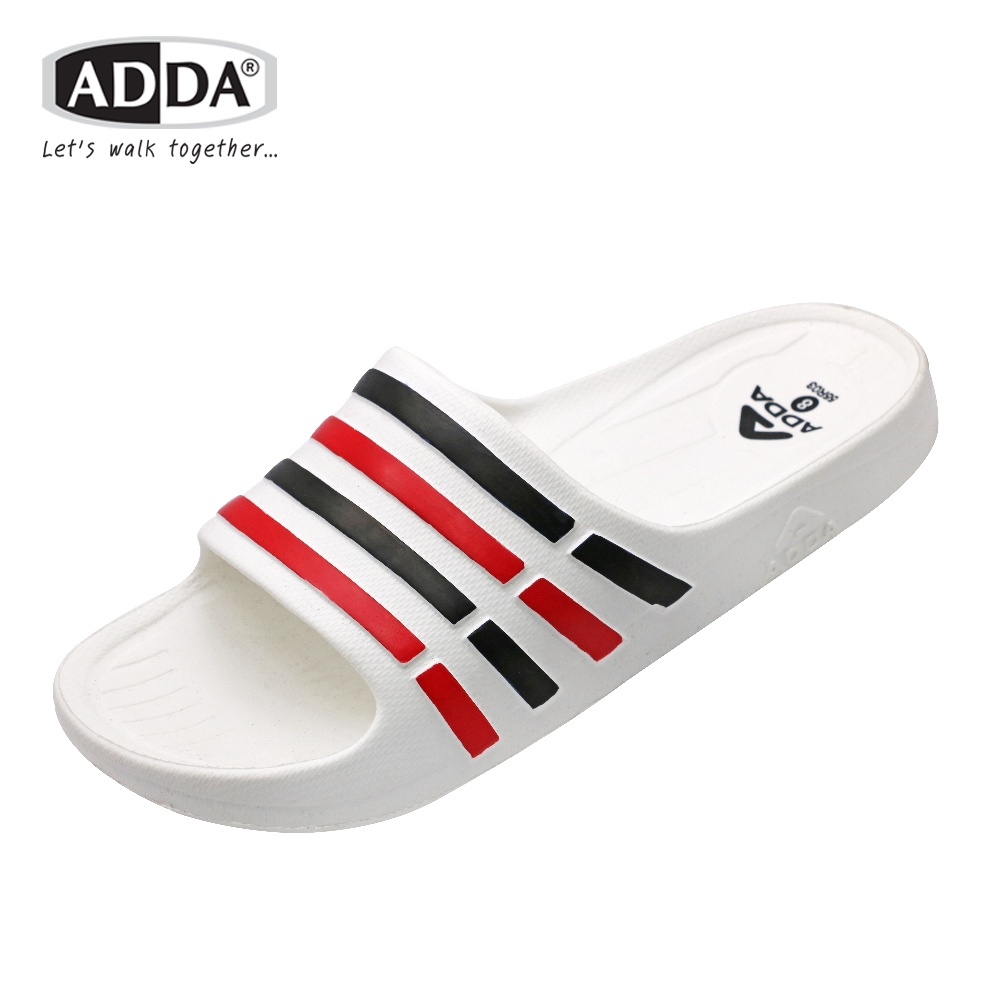 🔥รองเท้าสวม ADDA รุ่น 55R03 รองเท้าแตะแบบสวม ริ้ว 4 แถบ เบาสบายเท้า พื้นนิ่ม