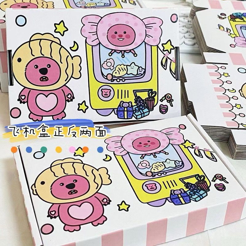 LOOPY กล่องพัสดุแบบไดคัท ลายลูฟี่ สีน่ารักๆ ลายชัด สีเข้ม