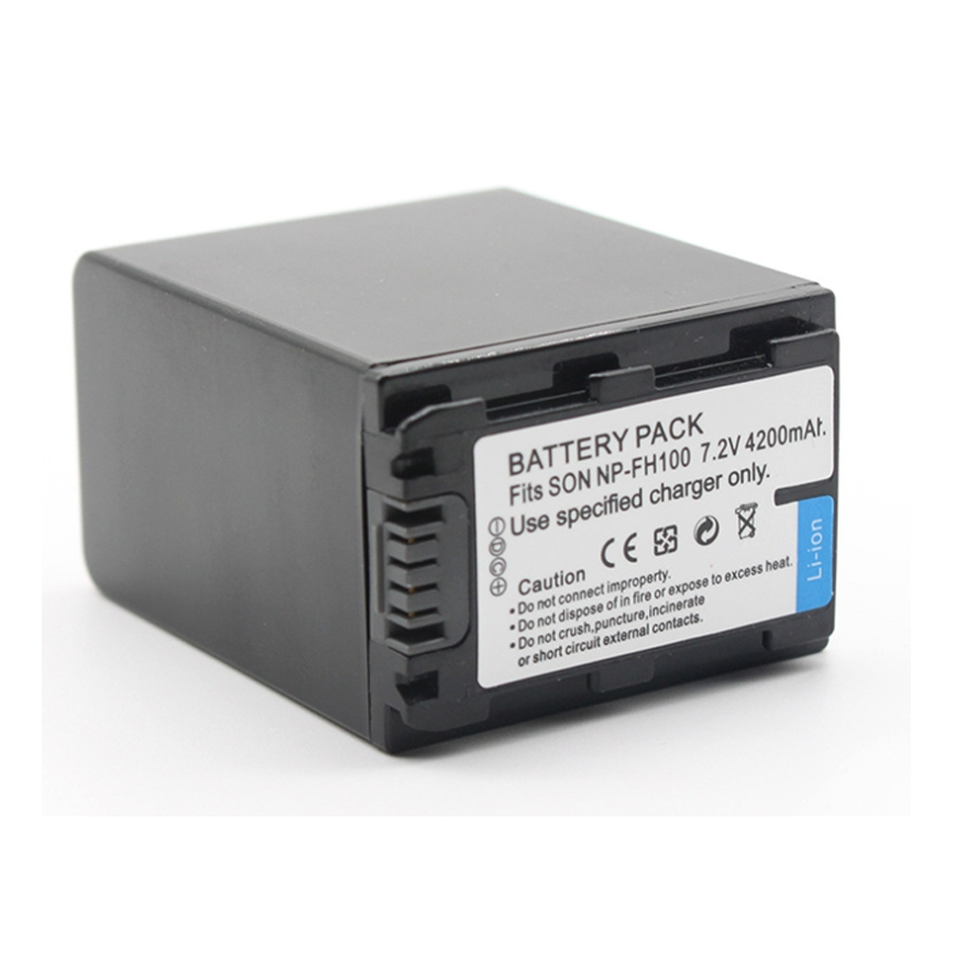 Sony 4200mah NP-FH100 NPFH100 แบตเตอรี่สำหรับ DCR-SX40 SX40R SX41 HDR-CX105 FH90 FH70 FH60 FH40 FH30 FP50 SR42E SR45E CX