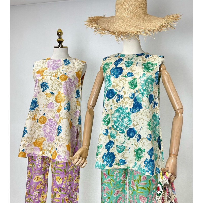 ชุดผ้าฝ้ายแท้ ลายสาวใต้ ป้าย sawat bt