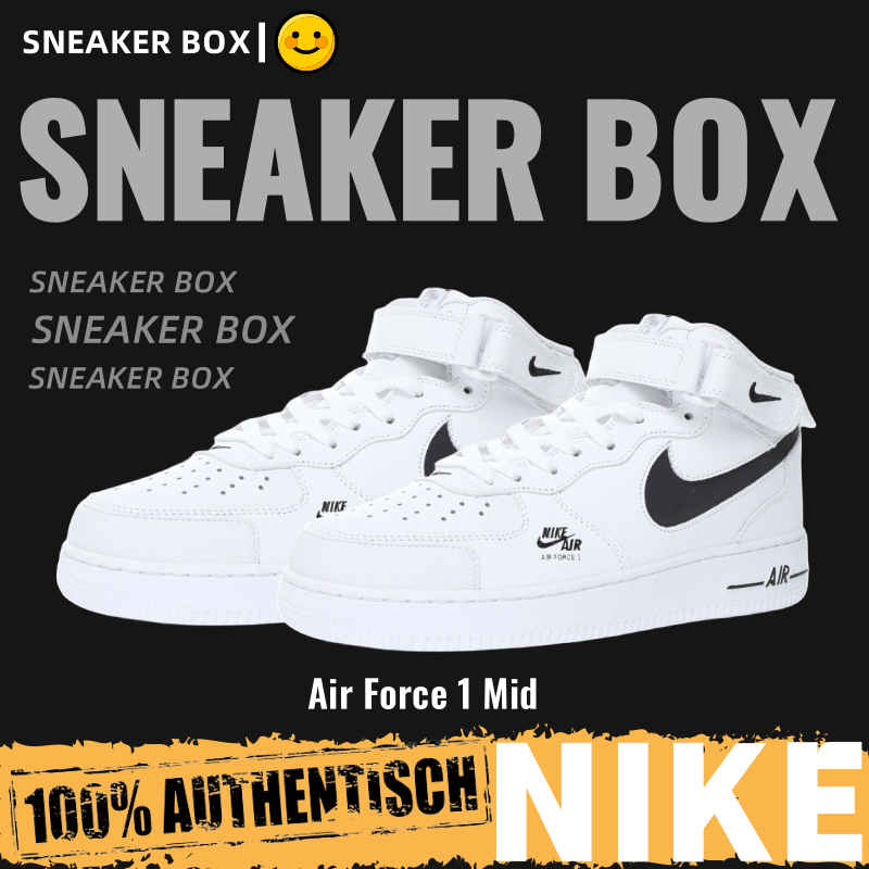 (ส่งฟรี) Nike Air Force 1 ´07 LV8 Mid Premium"White/black" รองเท้า nike CV3039-108