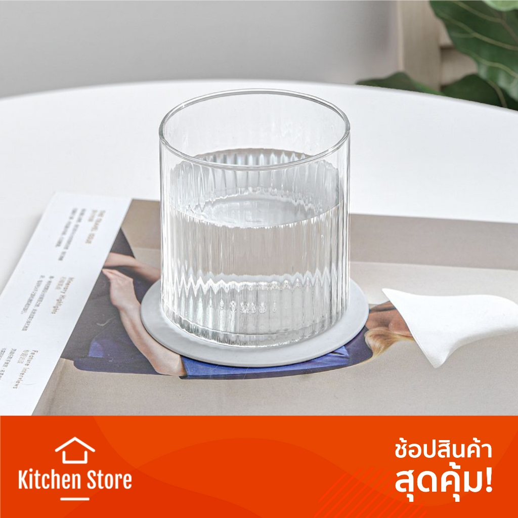 แก้วน้ำ ทรงเตี้ย ลายริ้ว Pulse Double Rock 355 ml. สไตล์มินิมอล เหมาะสำหรับเสิร์ฟวิสกี้ น้ำผลไม้ และเครื่องดื่มเย็นอื่นๆ