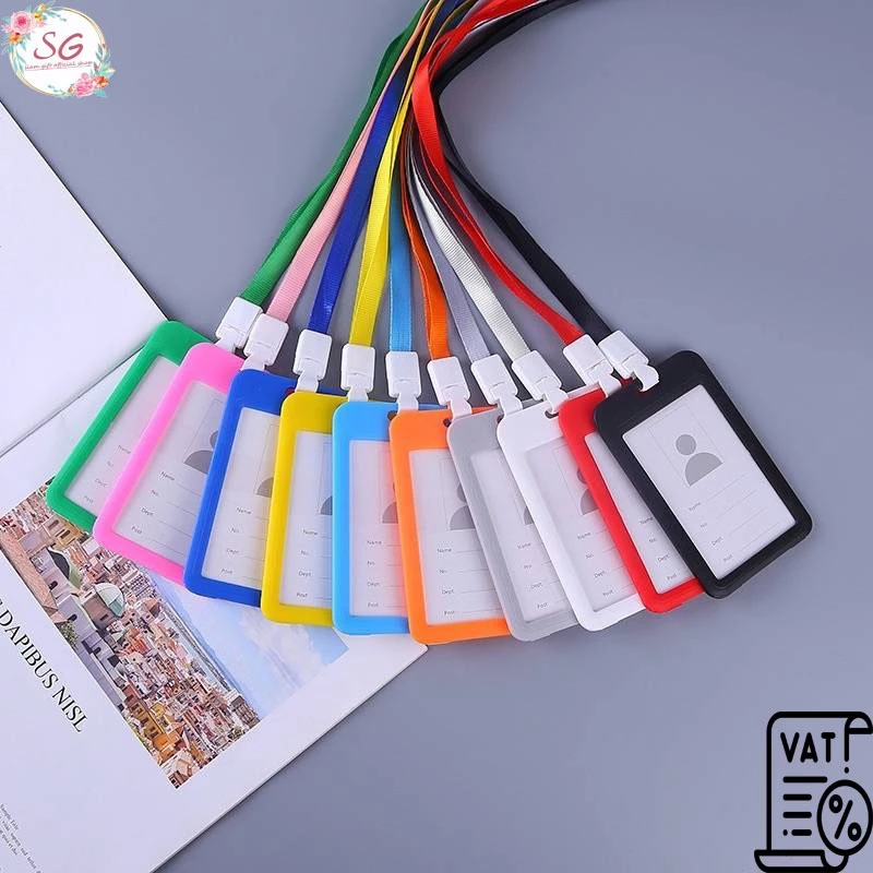 (M805)กรอบใส่บัตรแนวตั้ง สายคล้องคอสุ่มสี มีให้เลือกหลายสี ป้ายชื่อ ซอง ราคาโรางงาน