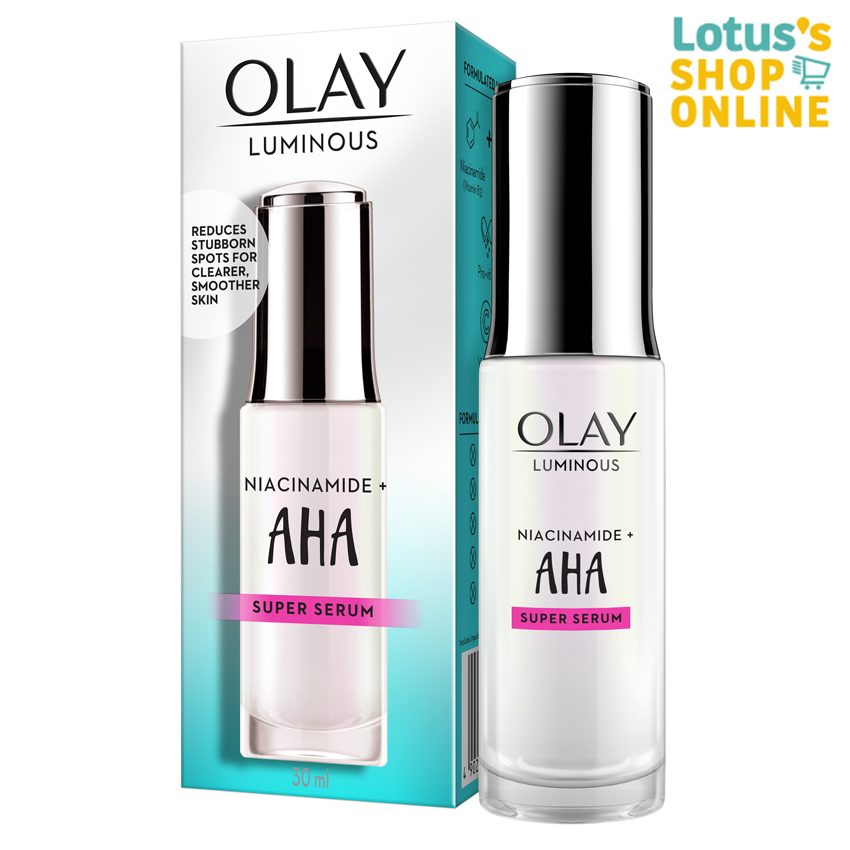 โอเลย์ ลูมินัส ไนอะซินาไมด์พลัส เอเฮชเอ ซุปเปอร์ เซรั่ม สกินแคร์ 30 มล. OLAY SUPER SERUM AHA 30 ML