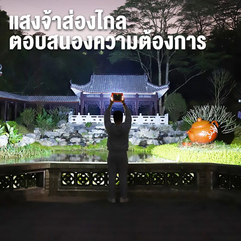 ไฟโซล่าเซลล์ 100,000W โซล่าเซลล์ สปอตไลท์พกพา โซล่าเซลล์USB สว่างมาก ไฟพกพาอเนกประสง ไฟฉุกเฉินในบ้านกันน้ำ ไฟแคมป์ปิ้ง thumbnail 10