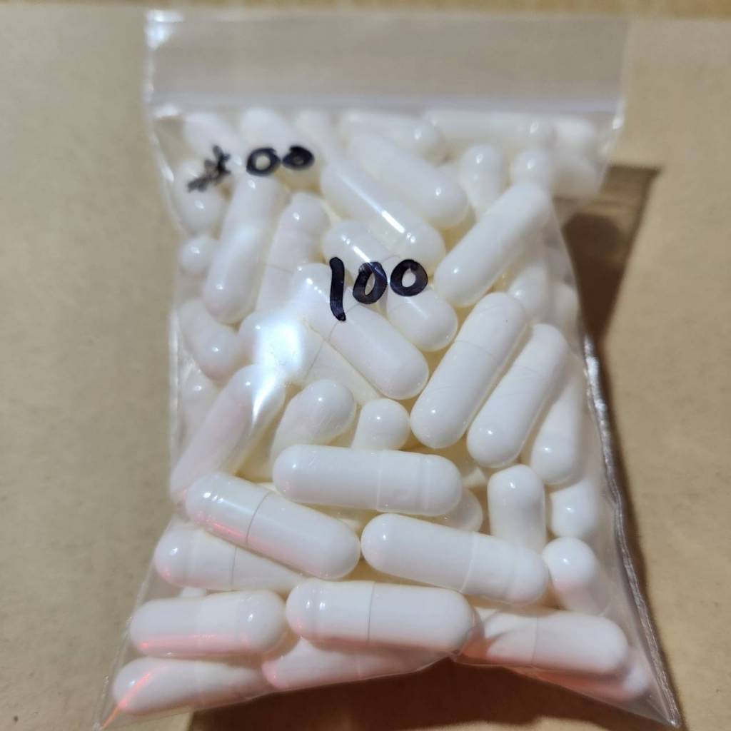 *ถูกที่สุด* แคปซูลเปล่าขาว  เบอร์ 00(750มก) แบ่งขาย 50/100 แคปซูล แคปซูลมาตรฐานเดียวกับที่โรงพยาบาลใช้