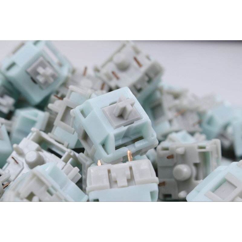 HMX Glazed Jade linear switch (10ชิ้น) pre lubed double staged spring สวิตช์คีย์บอร์ด 1จังหวะ เชิงเส้น พรีลูป