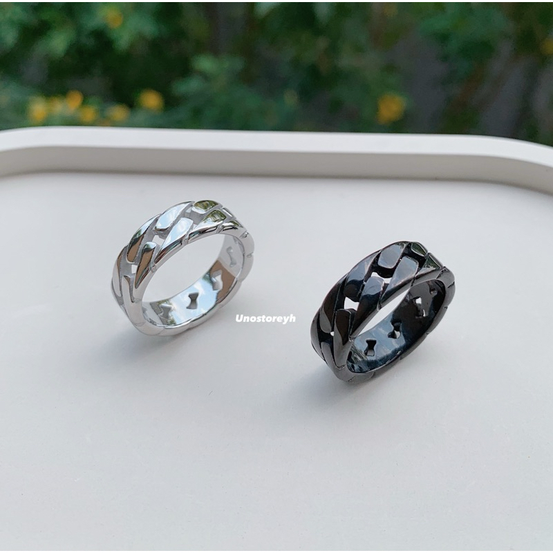 Big Chain Ring💎 แหวนสแตนเลสแท้ ลายโซ่ใหญ่ หน้าแหวนกว้าง7มิล ไซส์7-13