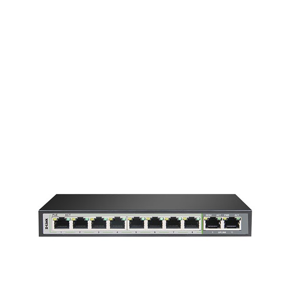 Gigabit Switching Hub 8Port D-LINK DGS-F1010P-E (7”,8 POE,+2 Uplink)