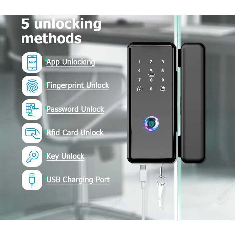 กลอนประตูดิจิตอลDigital door lock  บานเลื่อน บานผลัก บานสวิง