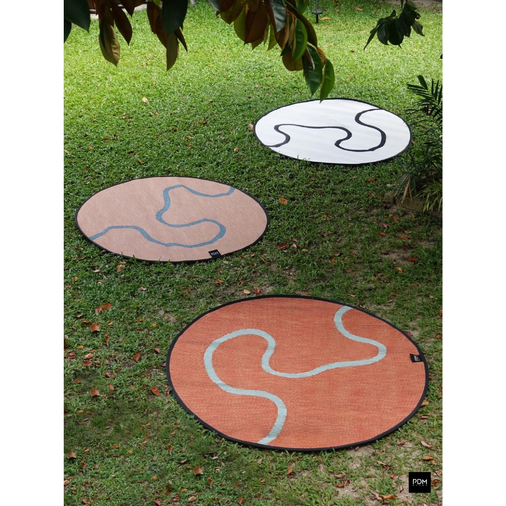 PDM เสื่ออเนกประสงค์ ลาย Flume Round 170x170 cm.