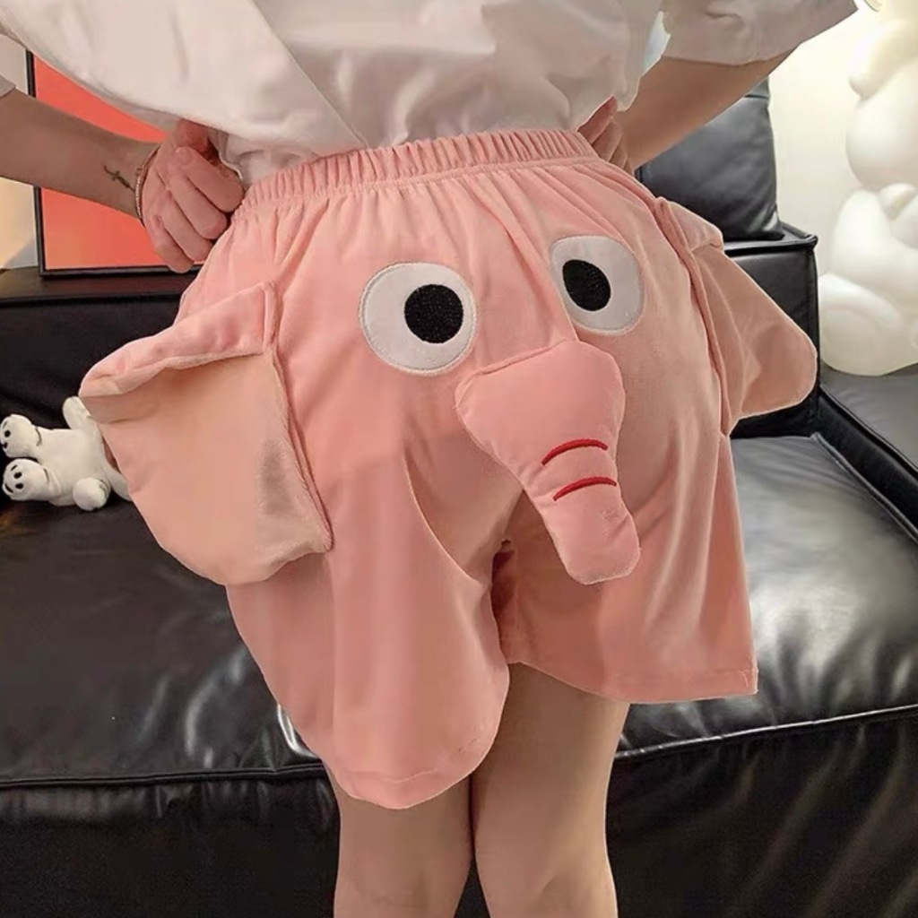 พร้อมส่ง🐘กางเกงขาสั้นงวงช้าง  ใส่นอน ใส่เท่ ตามเทรน น่ารักมาก - รูปที่ 4