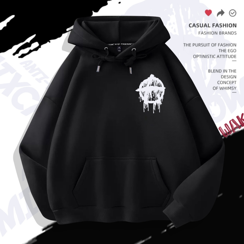 L527B เสื้อฮู้ดแขนยาวผ้านุ่มใสสบายฯ ลายสวยแฟชั่นได้ทั้งชายและหญิง**ปลีก-ส่ง