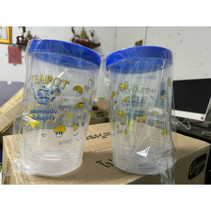 กระปุกทีพอตฝาเกลียวมีสเกล(1600ml)
