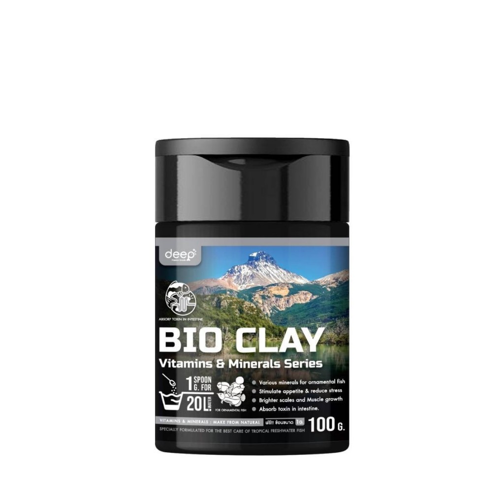 Deep Biotech Bio Clay ดีพ แร่ธาตุธรรมชาติ ปรับสมดุลน้ำ บำรุงผิวปลา และกำจัดสารพิษ ขนาด 100g.