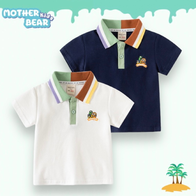 AB170 เสื้อโปโลเด็ก เสือผ้าเด็กชาย แฟชั่นพร้อมส่งในไทย