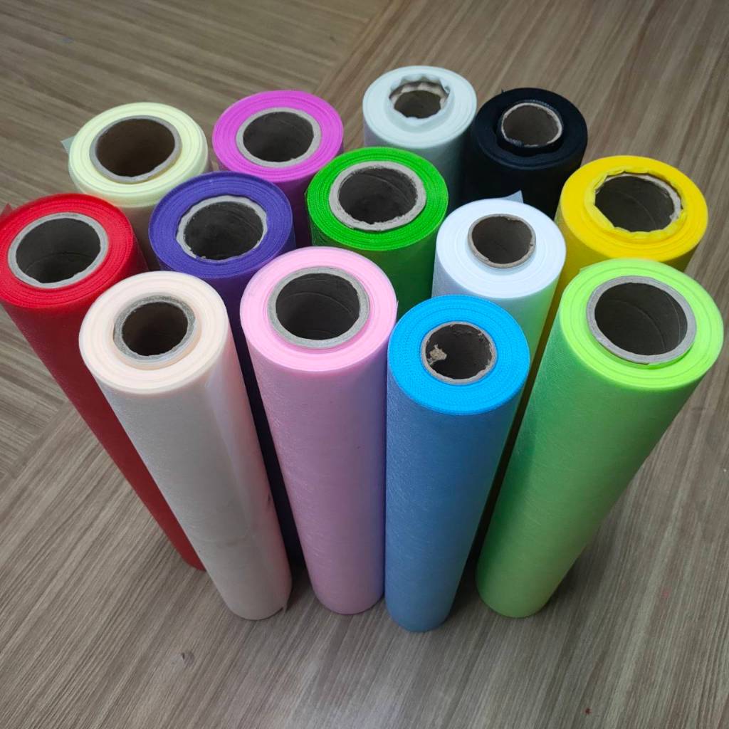 กระดาษสาเกาหลีเนื้อแข็ง แบบม้วน สีสดใส หน้ากว้าง 54cm. ยาว25หลา  สำหรับใช้ห่อช่อดอกไม้ ห่อของขวัญ - รูปที่ 4