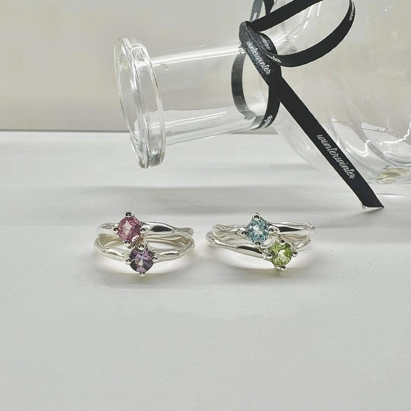winterwinter silver925 : เครื่องประดับเงินแท้ เงินแท้925 แหวนเงินแท้ แหวนพลอยแท้ ( 4mm )