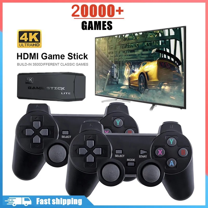 วิดีโอเกม เครื่องเล่นเกม คอนโซล เกมรองรับ AV/HDMI 4K คอนโซลเกมส์ เกมคอนโซลทีวี Joystick Game Stick TV Video Game Console