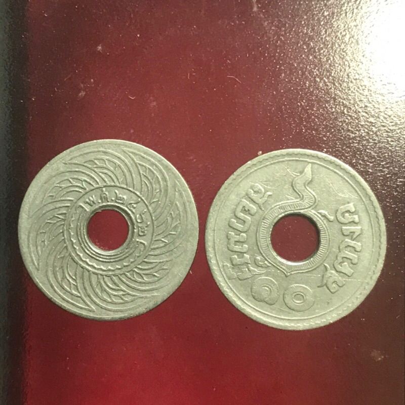 เหรียญ 10 สตางค์รู ปี 2462 หายากมาก พระกรงจักร เนื้อนิเกิล สภาพผ่านการใช้งานหมุนเวียนในสมัยก่อน