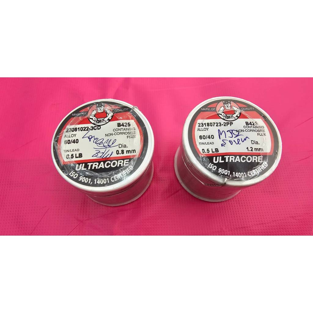 ตะกั่วบัดกรี ULTRACORE น้ำหนัก 0.5 ปอนด์  มีขนาดเส้นให้เลือก2ขนาด