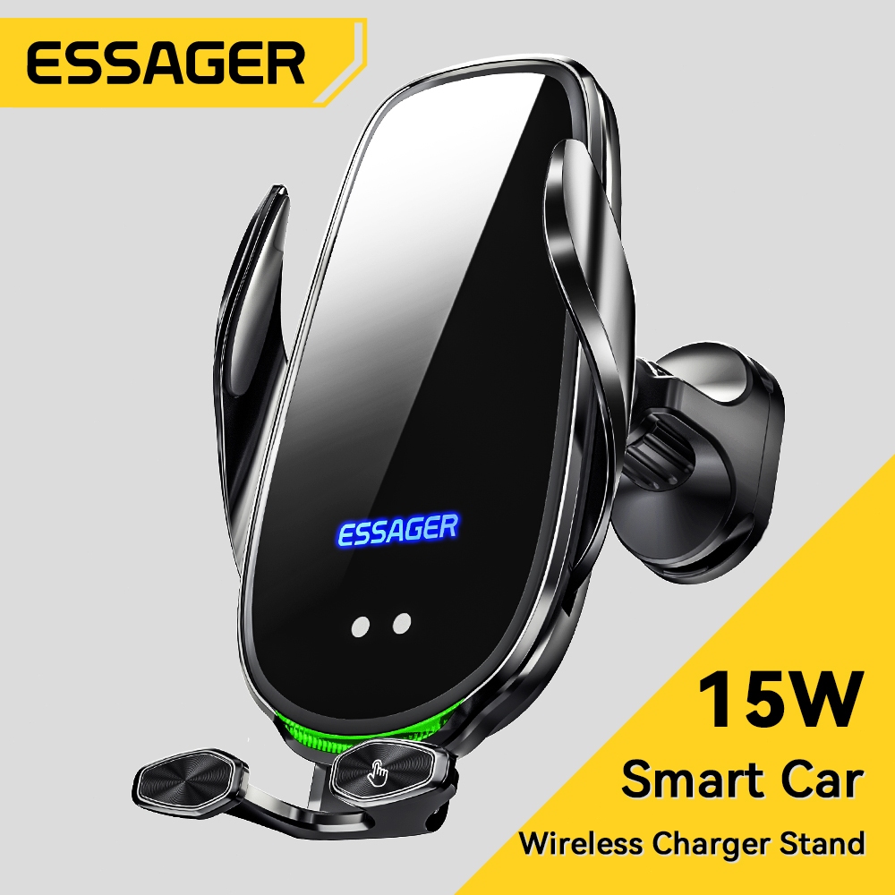 Essager 15W ติดรถยนต์ช่องแอร์ชาร์จ Qi Fast ที่วางโทรศัพท์ในรถแท่นชาร์จไร้สายสำหรับ IP 14 13 12 Pro Max