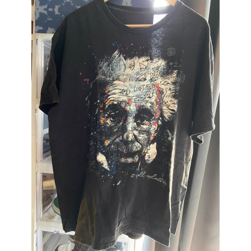 Albert Einstein Big Face Tshirt เสื้อแขนสั้นมือสอง