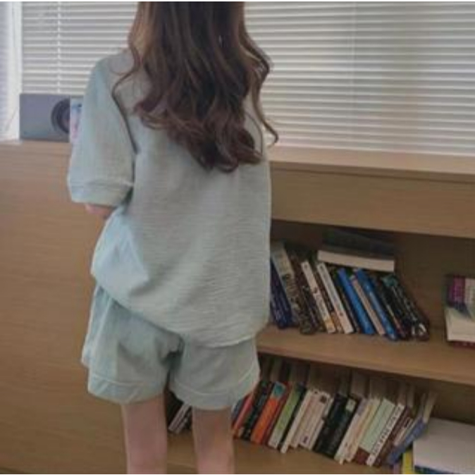 🔥(ราคาถูกที่สุด)  สไตล์ญี่ปุ่น-เกาหลี，ชุดนอนผู้หญิง， ชุดนอนผู้หญิง， ผ้าฝ้ายเนื้อนุ่ม， ขาสั้น+เสื้อ，M-2XL - รูปที่ 3