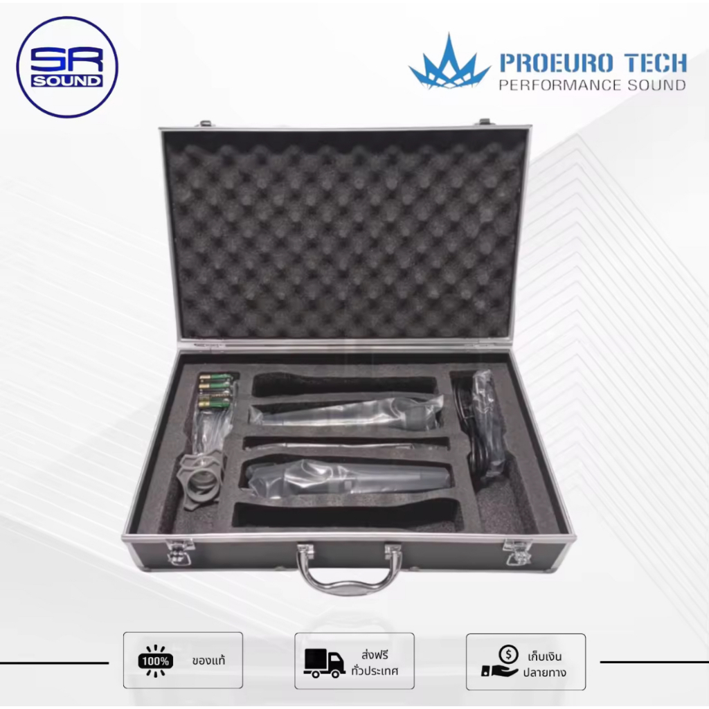 ฟรีค่าส่ง PROEUROTECH PRO-888 (แถมกระเป๋า)ไมค์ลอยคู่ ไมค์โครโฟนไร้สาย ใช้งานได้ยาวถึง 10 ชม. PRO888 PRO 888