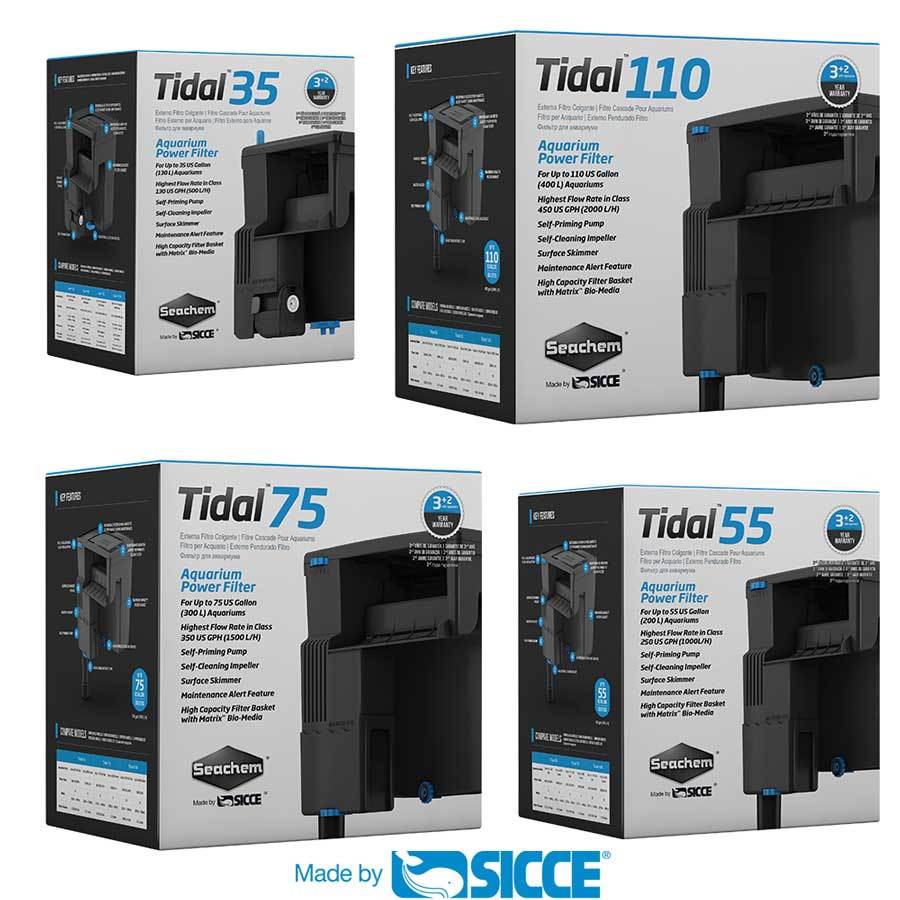 Seachem Tidal Filter กรองแขวนตู้ปลา คุณภาพสูง พร้อมวัสดุกรอง