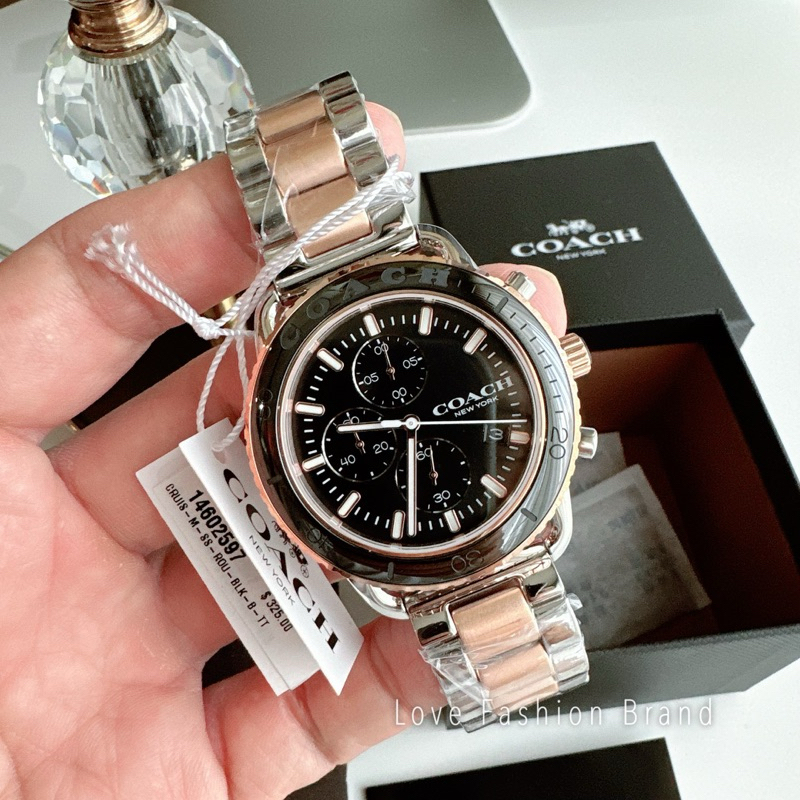 👑ผ่อน0%~แท้100%👑 นาฬิกาข้อมือ Men's Coach Cruiser Chronograph Watch with Black Dial 14602597 14602594