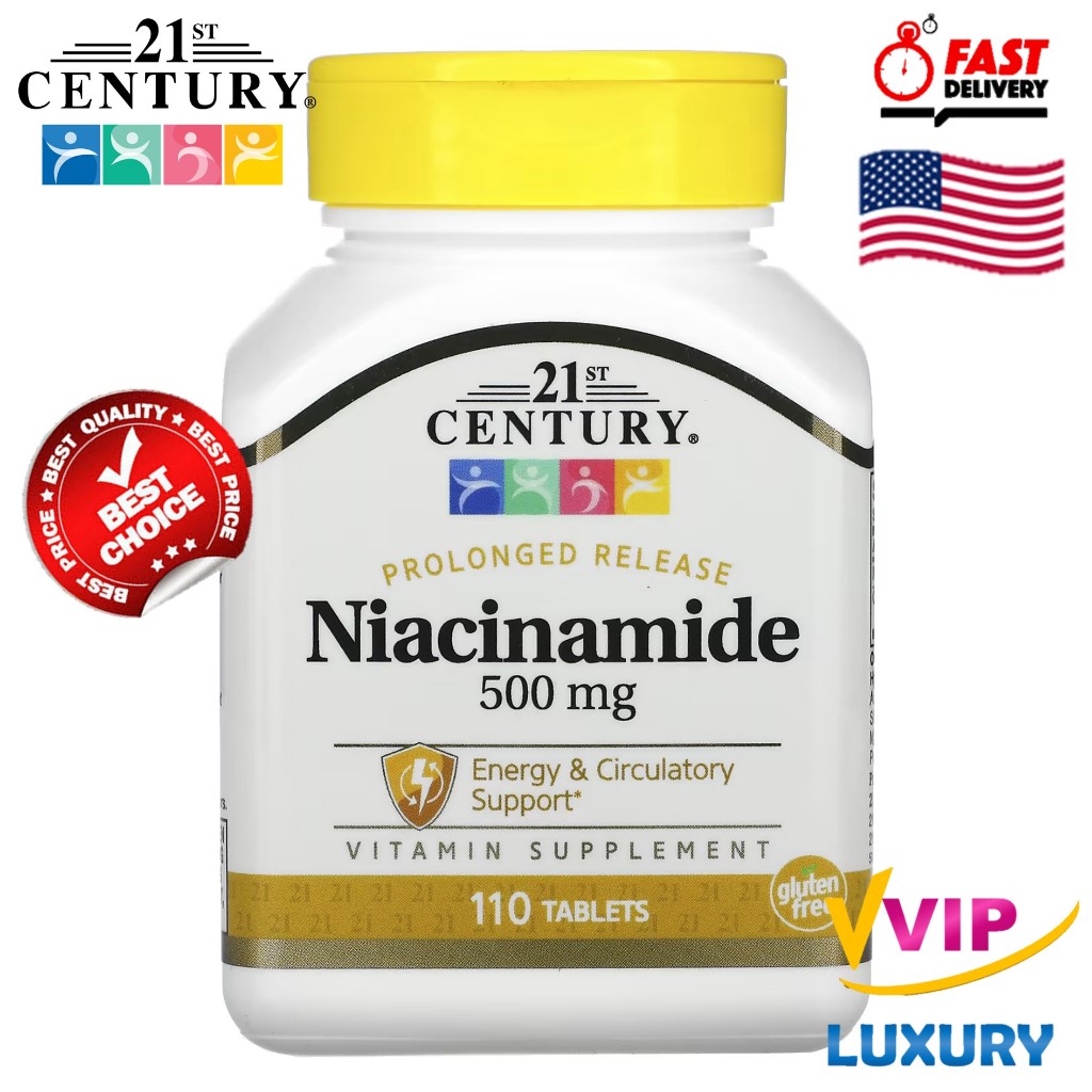 exp.06/2028 21st Century, Prolonged Release Niacinamide, 500 mg, 110 Tablets