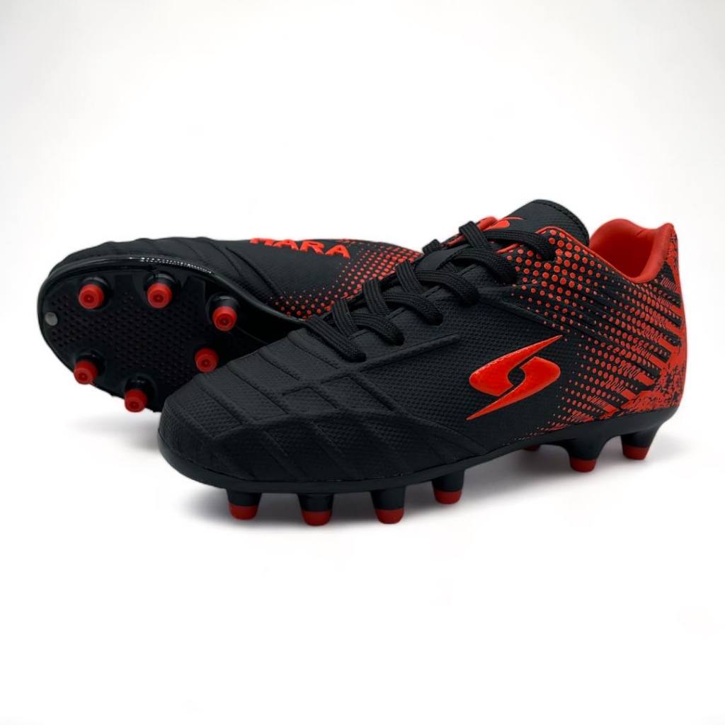 HARA Sports รองเท้าสตั๊ดเด็ก รองเท้าฟุตบอล สำหรับเด็ก รุ่น F24K สีดำแดง
