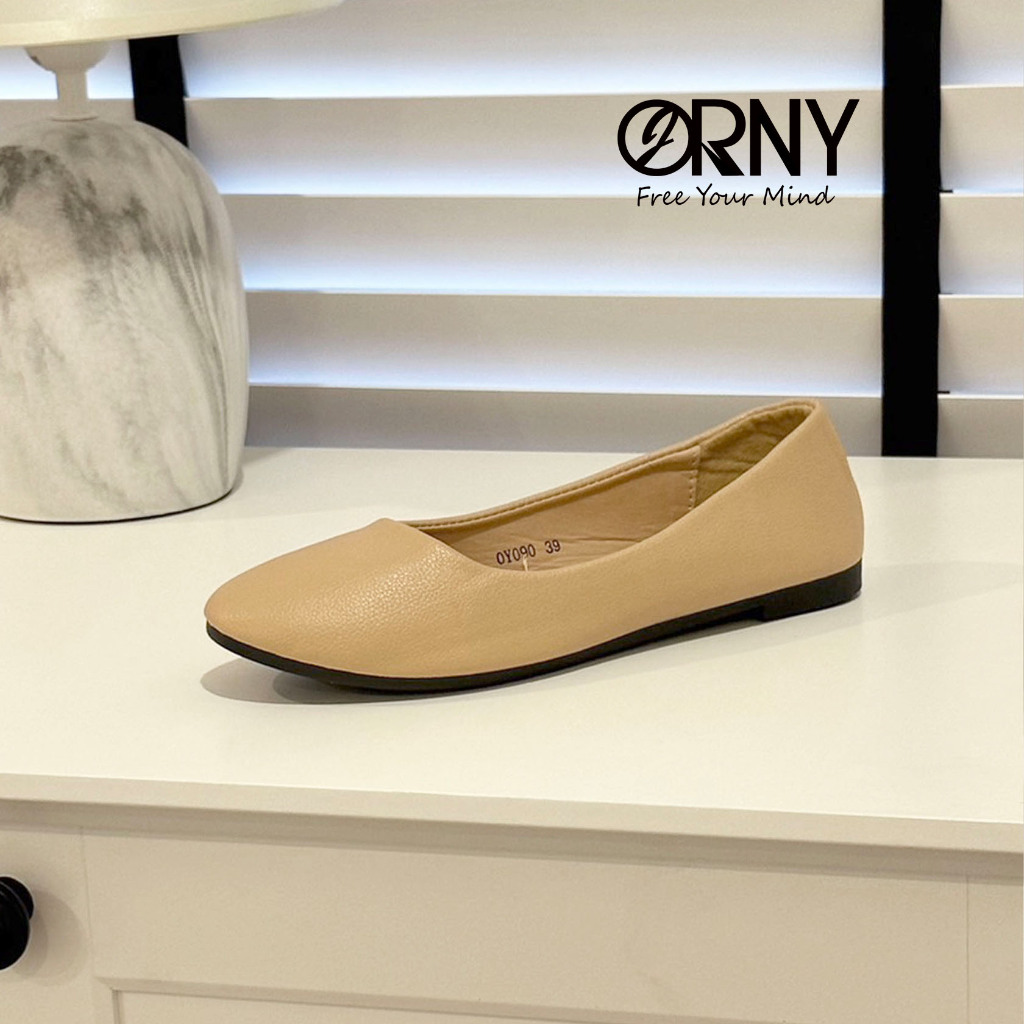 Defect Sale⭐️มีตำหนิ มีไซส์ 42 ✨ ORNY(ออร์นี่) ® รองเท้าคัชชูส้นแบน OY090