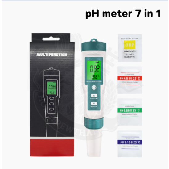 PH meter 7 in 1รุ่น C-600 พร้อมชุดน้ำยา