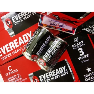 ถ่าน ตราแมว 9 ชีวิต ไซส์C (R14) 1.5V pack2 EVEREADY Super Heavy Duty Carbon Zinc ถ่าน แท้ประกันศูนย์-เอเวอร์เรดี้