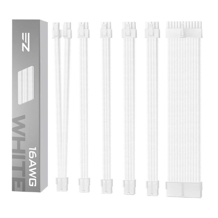 EZDIY-FAB 16 AWG NYLON PSU EXTENSION – WHITE CONNECTOR