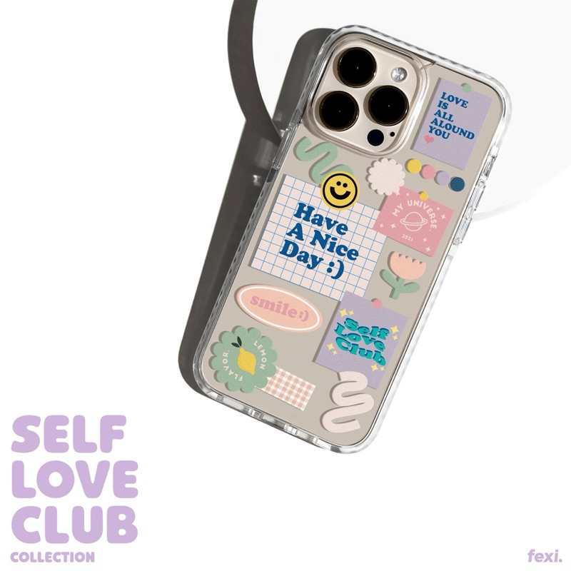 เคสไอโฟน ((สั่งทำชื่อได้)) “ Self love club “ iPhone Case for 12 - 16 series & Samsung S24 series.