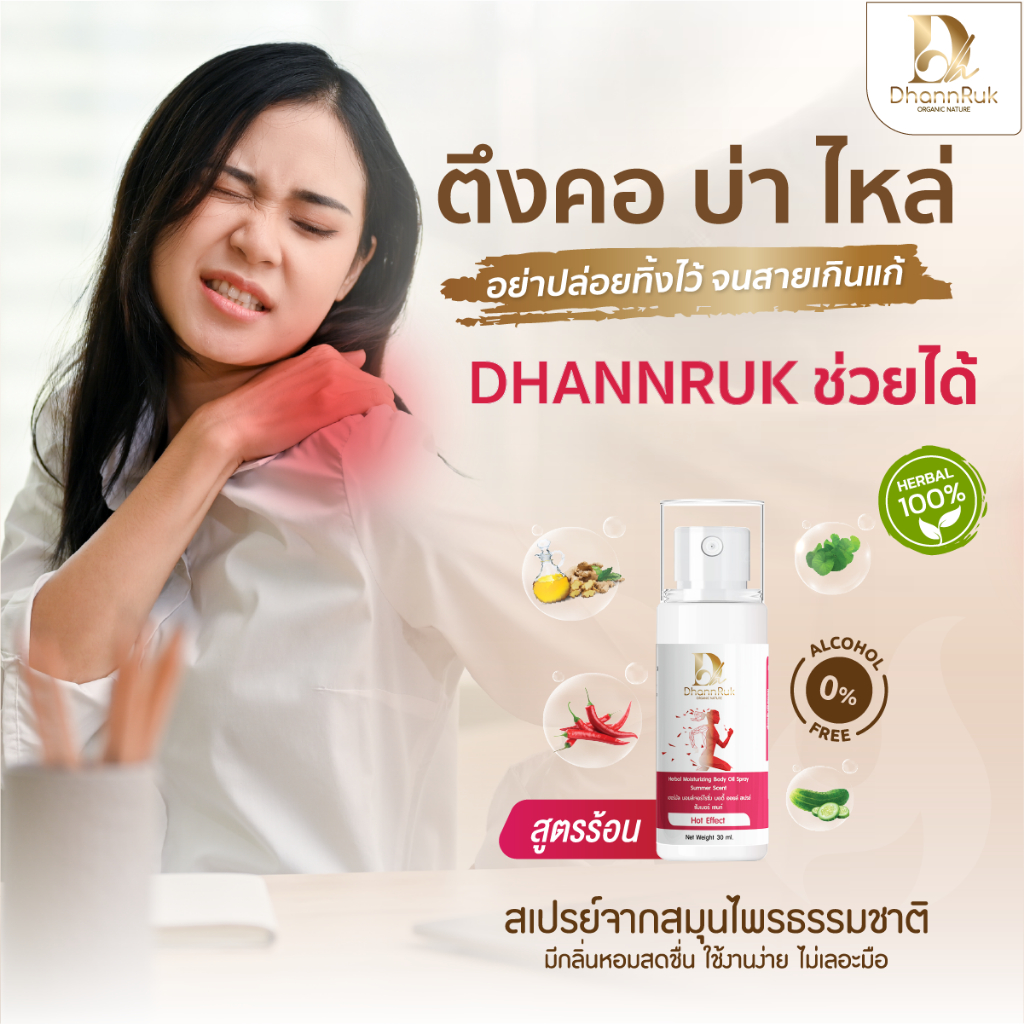 สเปรย์สมุนไพร สูตรร้อน บรรเทาปวด ปวดเมื่อย ปวดหลัง เรื้อรัง คลายกล้ามเนื้อ คลายเส้น ออฟฟิศซินโดรม