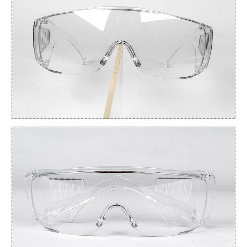【จัดส่งจากกรุงเทพฯ】แว่นตานิรภัย รเลนส์ใส แว่นพลาสติกใสกันละอองกันน้ำหรือฝุ่นทรงสีเหลี่ยมมีกรอบป้องกันด้านข้าง