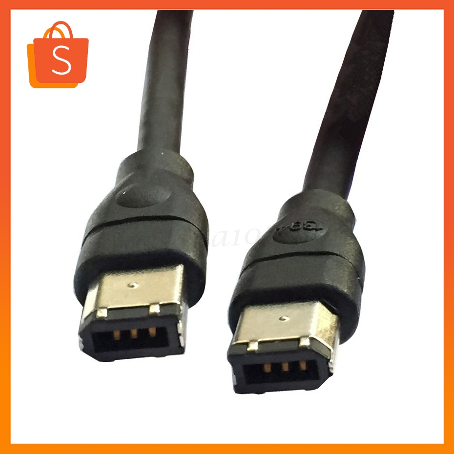 Black IEEE 1394 Firewire 400 to Firewire 400 Cable, 6 Pin/6 Pin Male / Male 1.8M/3M