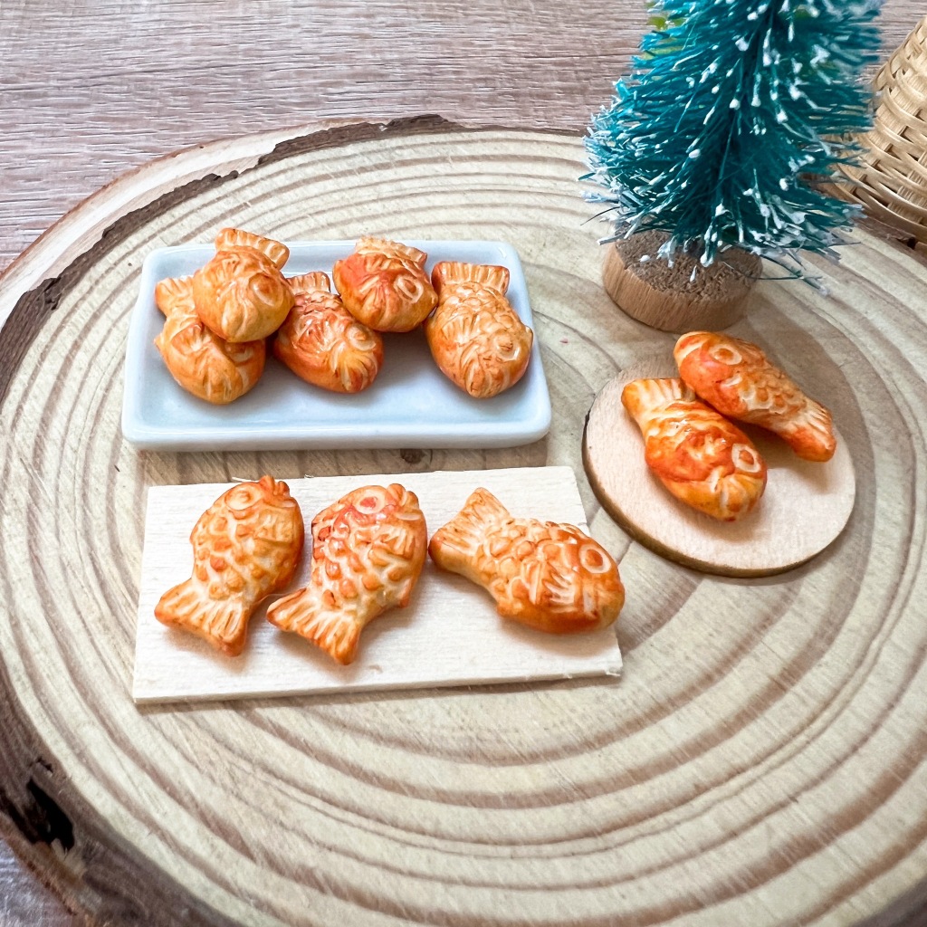 ( M ) ขนมปลาไทยากิจิ๋ว ขนมดินปั้นจิ๋ว #ของจิ๋ว #miniature