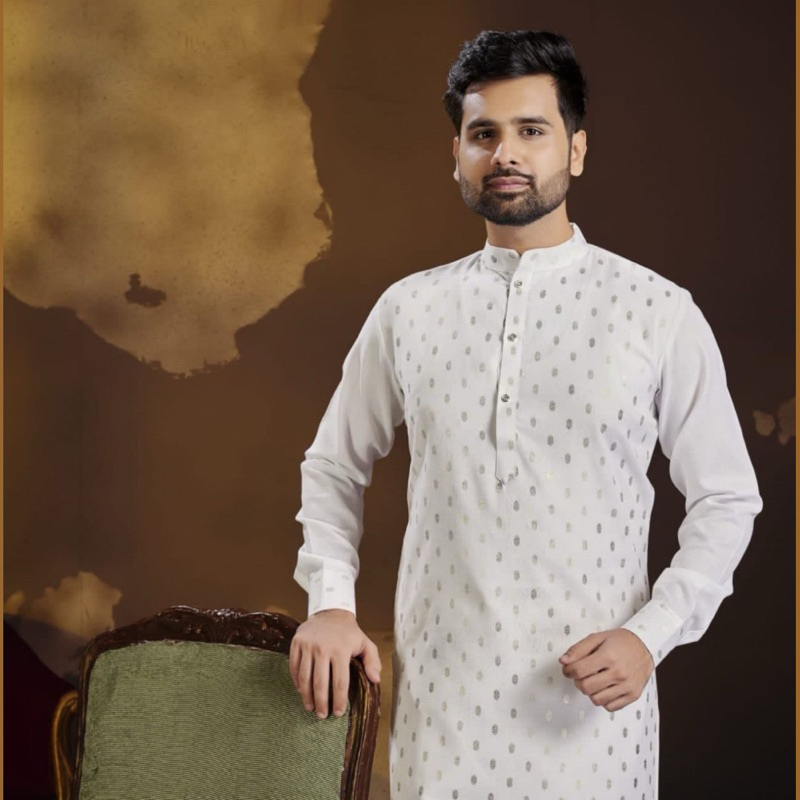 พร้อมส่ง Men Kurta ชุดเคอตาร์ผู้ชาย ชุดอินเดียผู้ชาย เสื้อผู้ชายอินเดีย เสื้อออกงานอินเดีย ผ้าคอตตอน 100%