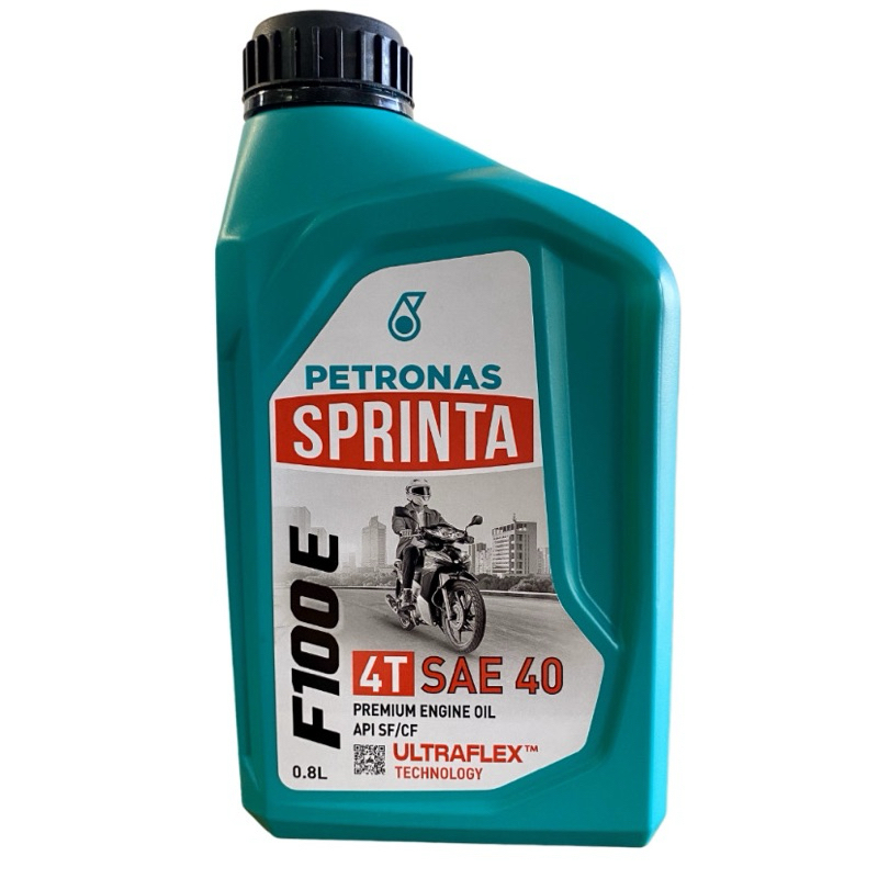 น้ำมันเครื่องมอเตอร์ไซค์ Petronas F100E SAE40 0.8L น้ำมันเครื่องปิโตรนาส ราคา ถูกที่สุด ดีลบีเคเค