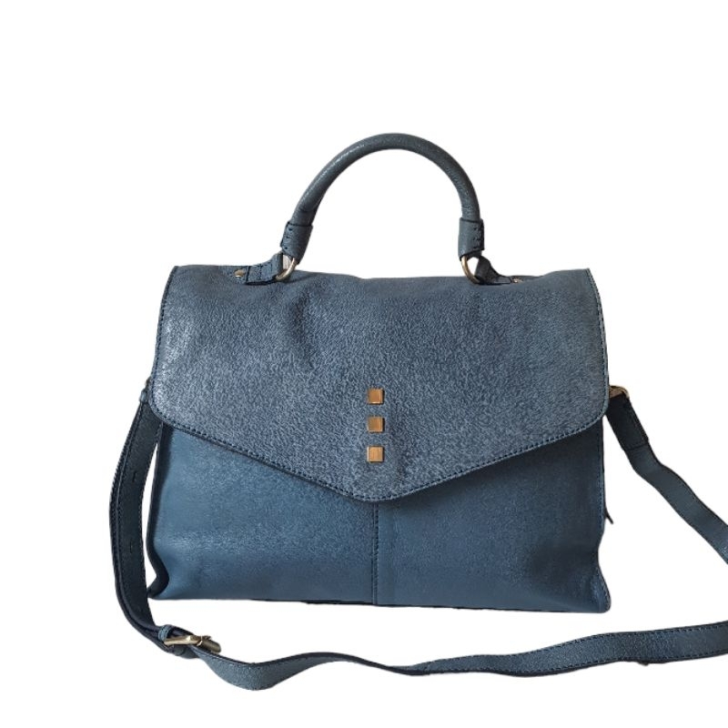 Morgan💎กระเป๋าสะพายสีฟ้าหม่น กระเป๋ามือสอง