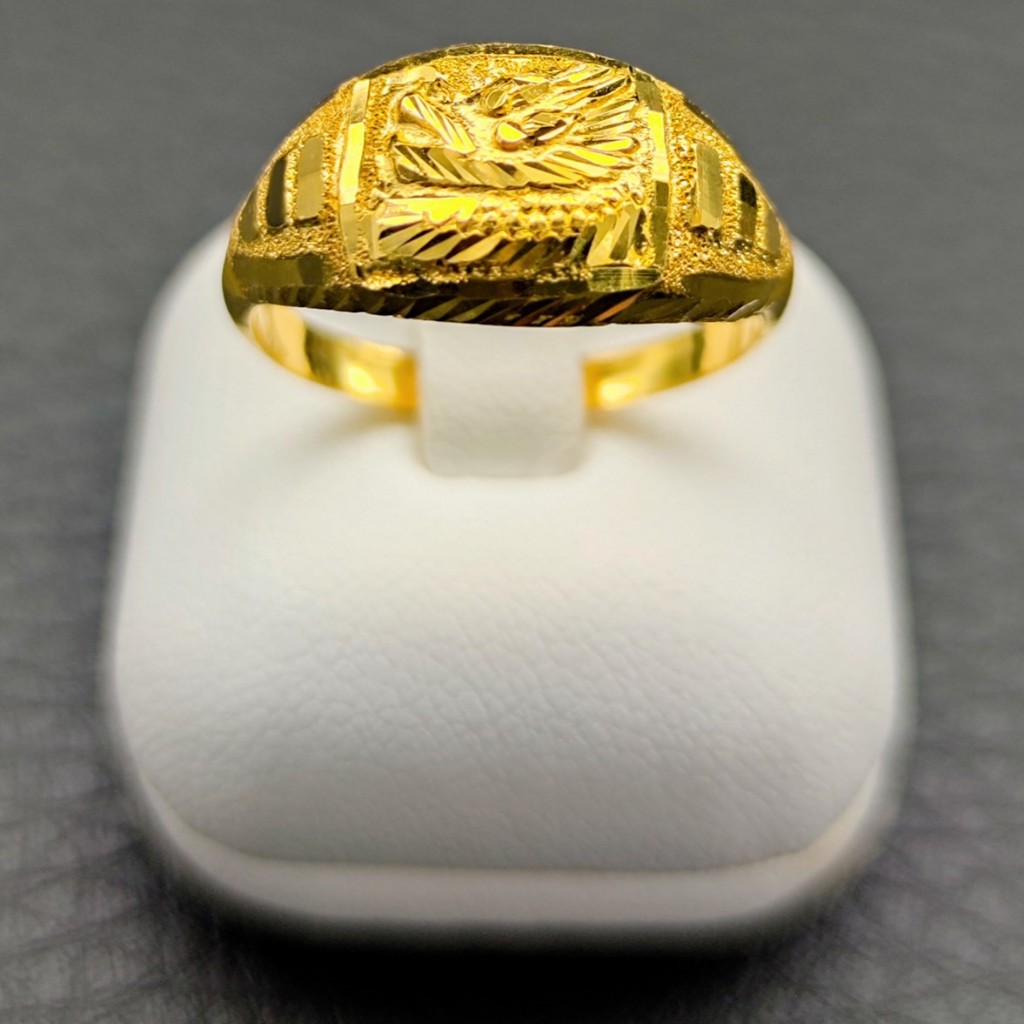  แหวนทอง ครึ่งสลึง ทองคำแท้ 96.5% ลายมังกรเหลี่ยมมงคล  #GoldRing // "Smaug" // 1.9 grams // 96.5% Thai Gold