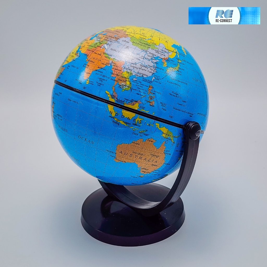 ลูกโลกจำลอง 4นิ้ว(10 cm.) แผนที่ หมุนได้ ตกแต่ง Universal Rotating Tilt Globe Earth Map Model Blue